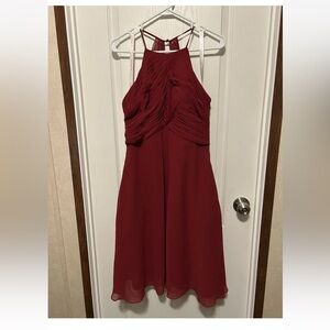 Azazie Elegant Red Wine Dress - Size A8 - bridesmaid, formal